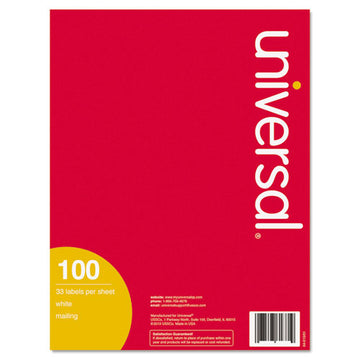 Universal® Copier Mailing Labels, Copiers, 1 X 2.81, White, 33-sheet, 100 Sheets-box freeshipping - TVN Wholesale